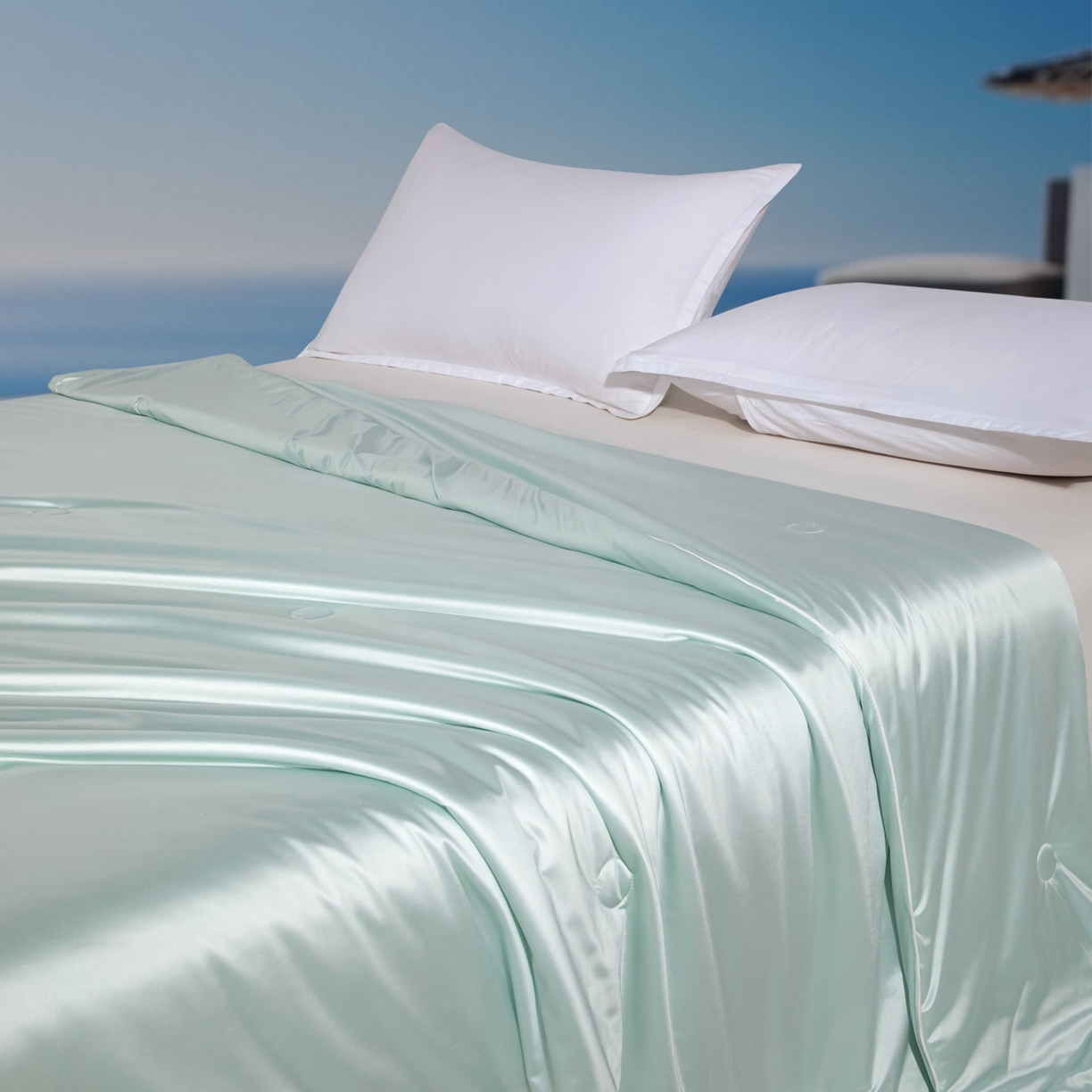 91家纺网 家纺一手货源 找家纺 亿莱鑫 2026新款高端天丝凉感夏被 被子被芯 雾青