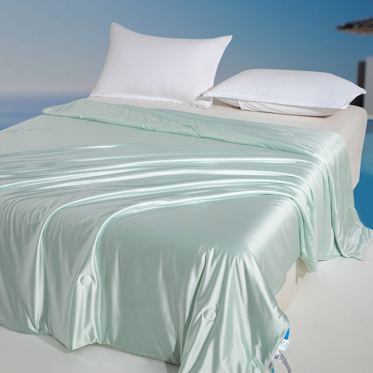 91家纺网 家纺一手货源 找家纺 亿莱鑫 2026新款高端天丝凉感夏被 被子被芯 雾青