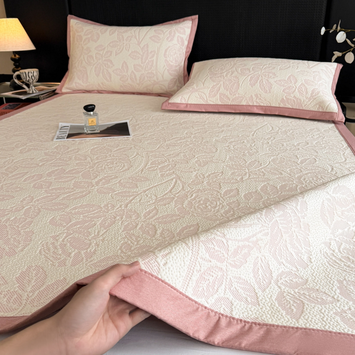 91家纺网 家纺一手货源 找家纺 （总）倾慕家纺 2026新款立体提花冰豆豆凉席