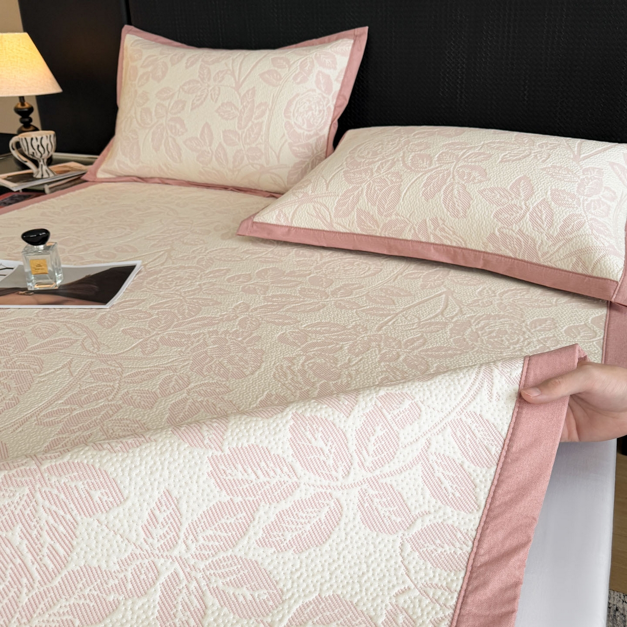 91家纺网 家纺一手货源 找家纺 （总）倾慕家纺 2026新款立体提花冰豆豆凉席