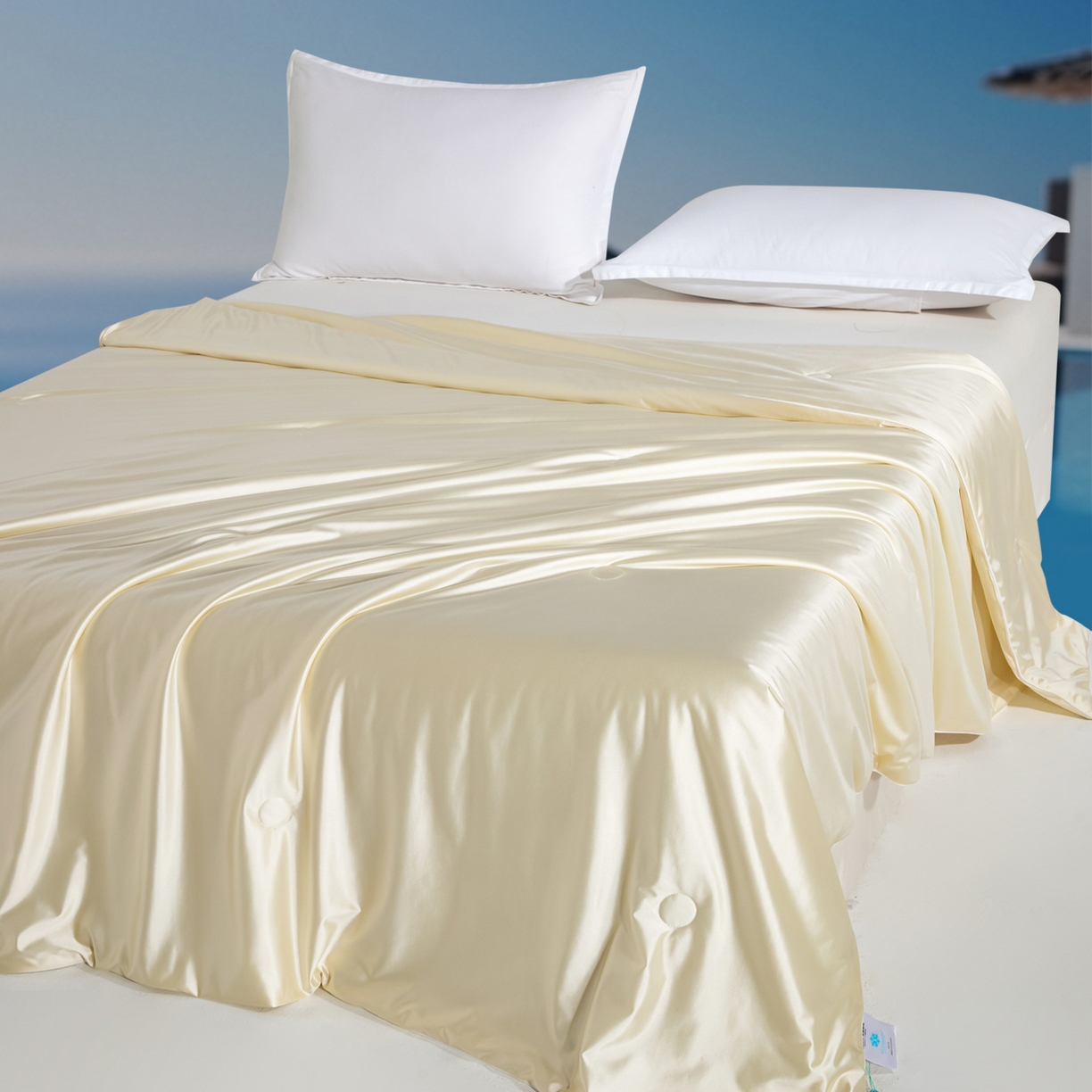 91家纺网 家纺一手货源 找家纺 亿莱鑫 2026新款高端天丝凉感夏被 被子被芯 香槟色