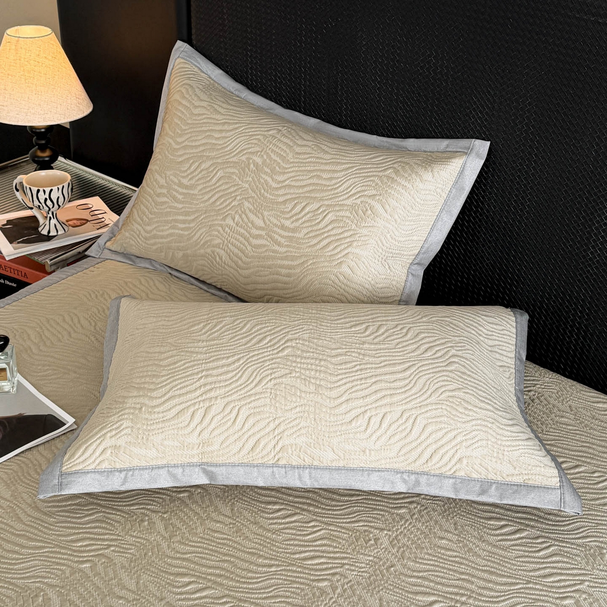 91家纺网 家纺一手货源 找家纺 倾慕家纺 2026新款立体提花冰豆豆凉席 山丘香槟