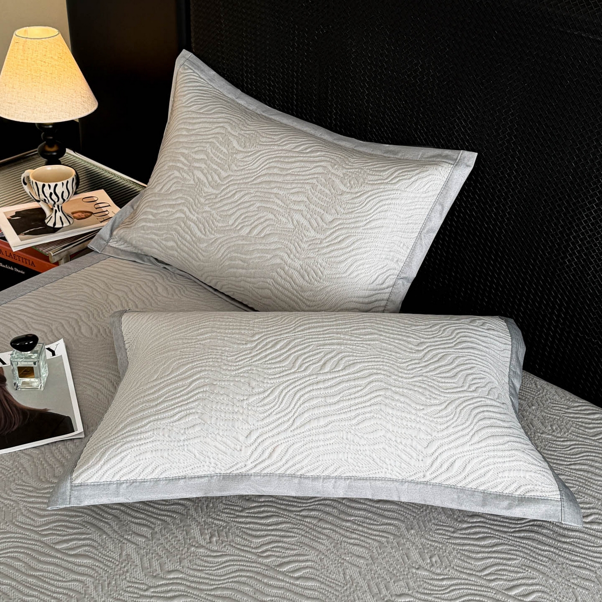 91家纺网 家纺一手货源 找家纺 倾慕家纺 2026新款立体提花冰豆豆凉席 山丘灰