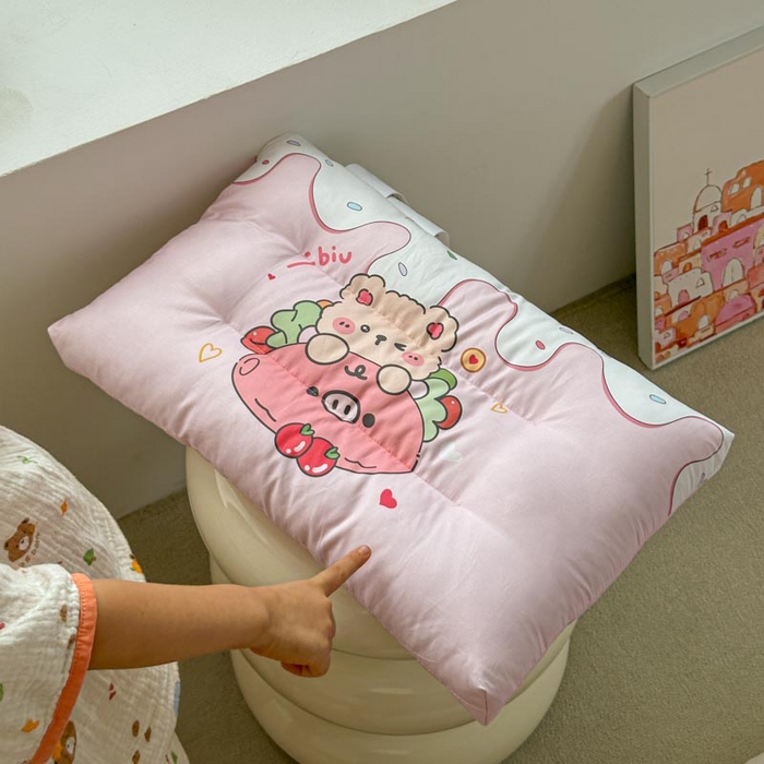 91家纺网 家纺一手货源 找家纺 暖羽屋羽绒馆 2026新款婴幼儿枕芯 学生枕头 小枕头30-50cm 小宝宝小朋友枕芯 猪猪熊