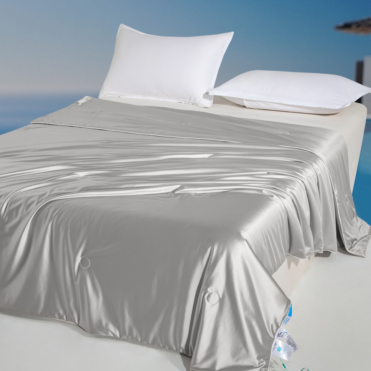 91家纺网 家纺一手货源 找家纺 亿莱鑫 2026新款高端天丝凉感夏被 被子被芯 银优灰