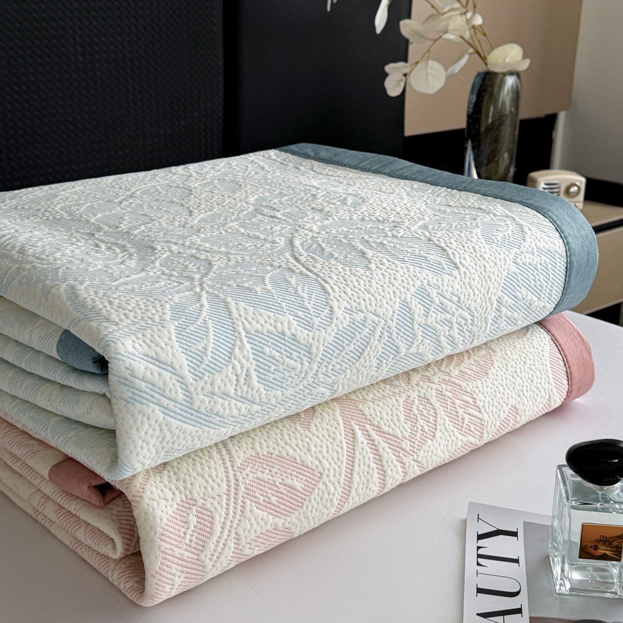 91家纺网 家纺一手货源 找家纺 倾慕家纺 2026新款立体提花冰豆豆凉席 组合