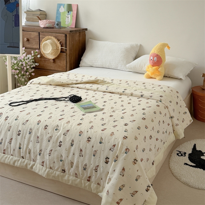 91家纺网 家纺一手货源 找家纺 暖生活 2026新款A类母婴级全棉双层纱夏被 星星乐园