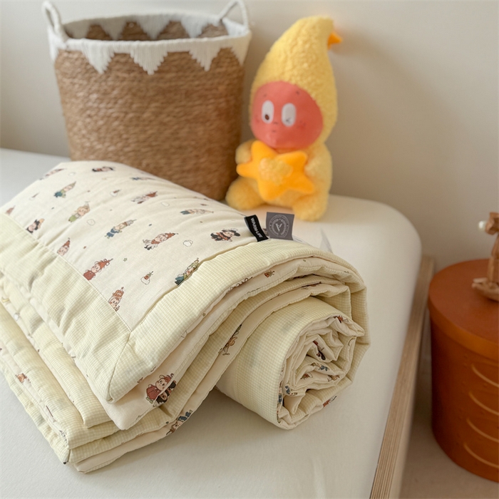 91家纺网 家纺一手货源 找家纺 暖生活 2026新款A类母婴级全棉双层纱夏被 星星乐园