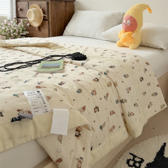 91家纺网 家纺一手货源 找家纺 暖生活 2026新款A类母婴级全棉双层纱夏被 星星乐园