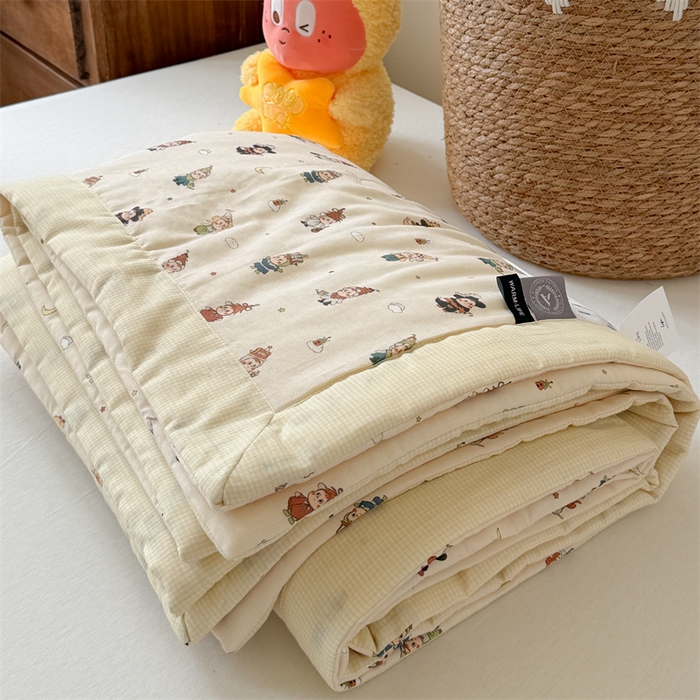 91家纺网 家纺一手货源 找家纺 暖生活 2026新款A类母婴级全棉双层纱夏被 星星乐园