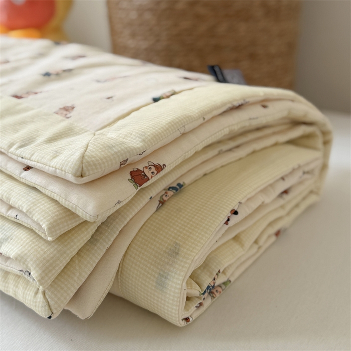 91家纺网 家纺一手货源 找家纺 暖生活 2026新款A类母婴级全棉双层纱夏被 星星乐园