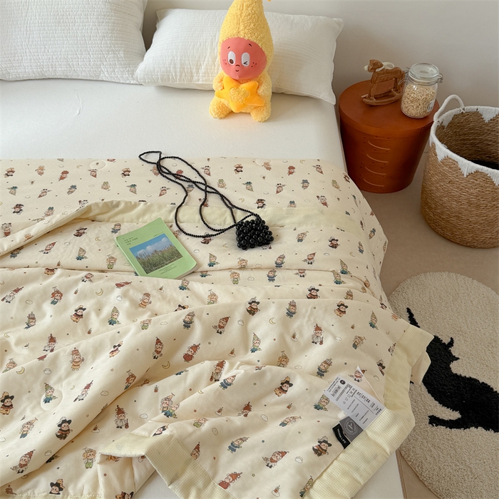 91家纺网 家纺一手货源 找家纺 暖生活 2026新款A类母婴级全棉双层纱夏被 星星乐园