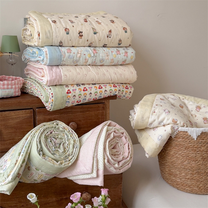 91家纺网 家纺一手货源 找家纺 暖生活 2026新款A类母婴级全棉双层纱夏被 组合