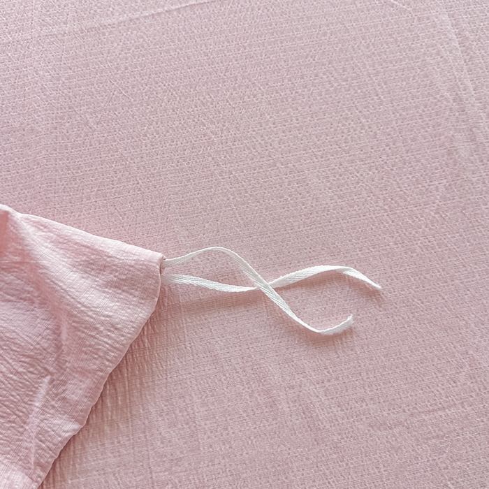 91家纺网 家纺一手货源 找家纺 侯先生家纺新款直播爆款云感双层纱皱皱纱四件套小清新水洗棉床笠 粉布布