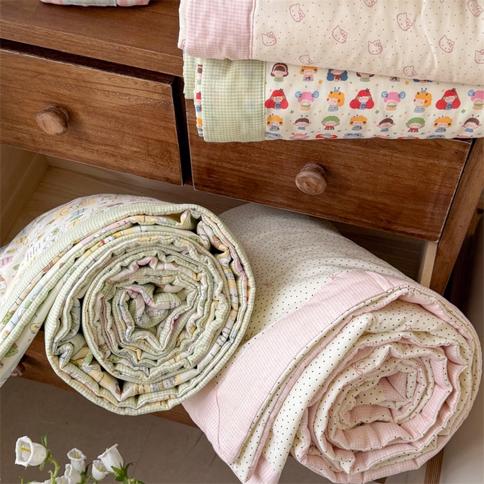 91家纺网 家纺一手货源 找家纺 暖生活 2026新款A类母婴级全棉双层纱夏被 组合