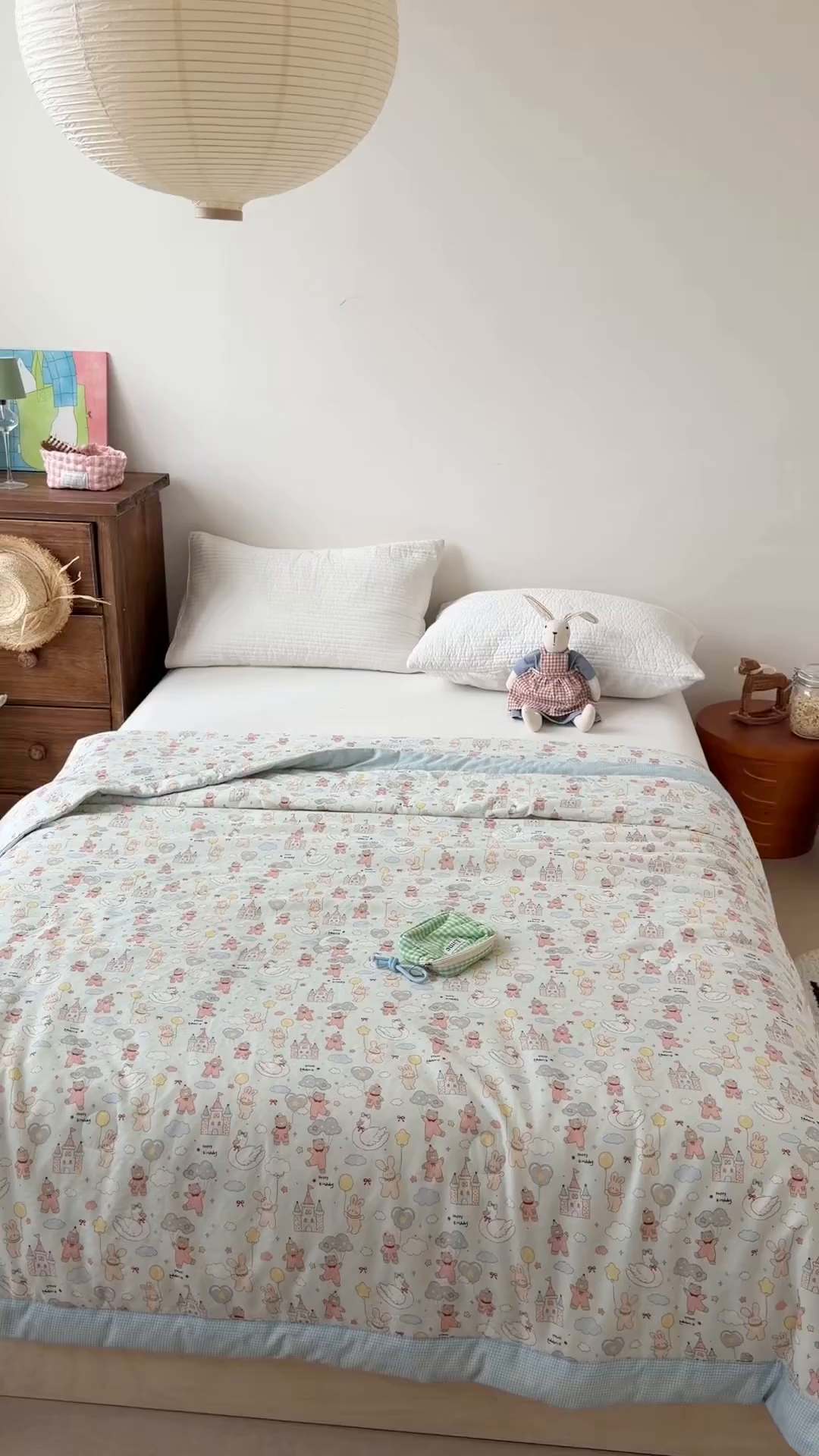 91家纺网 家纺一手货源 找家纺 暖生活 2026新款A类母婴级全棉双层纱夏被 云朵城堡