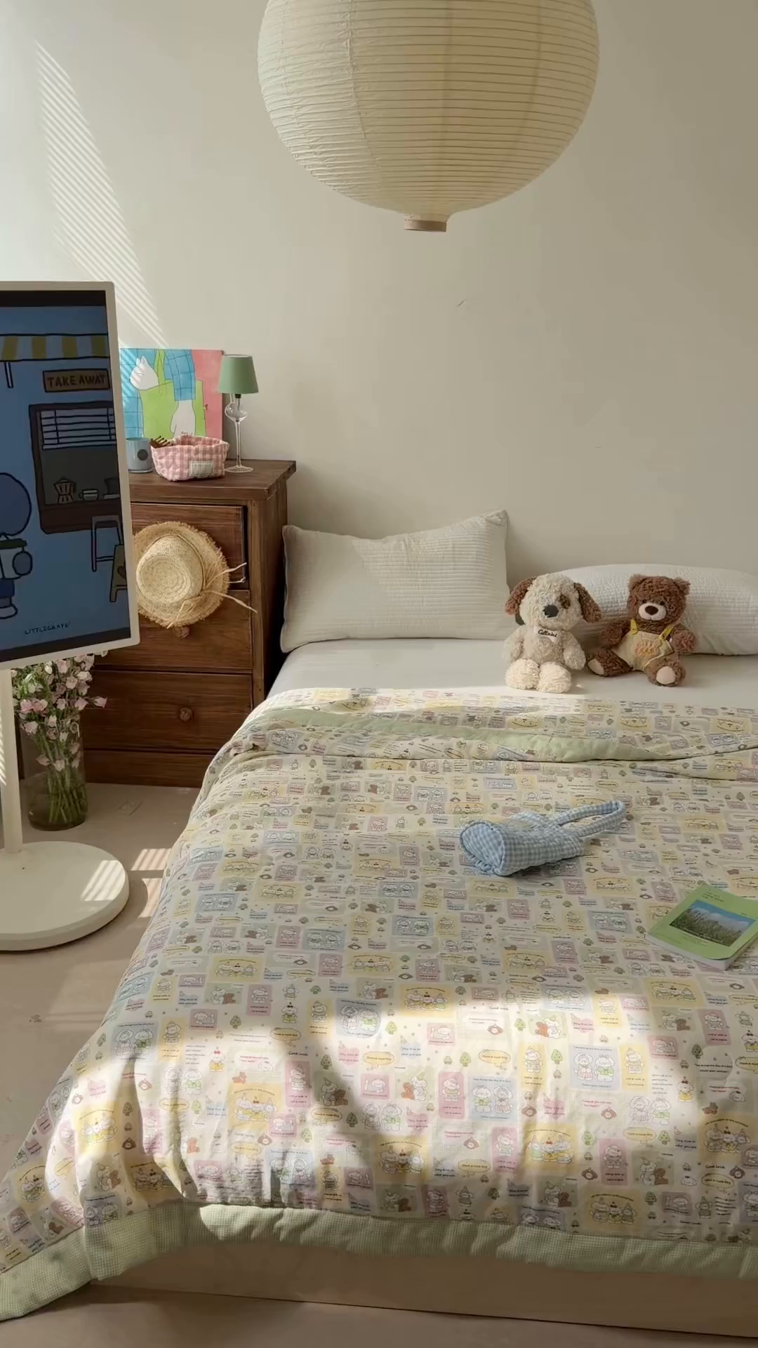 91家纺网 家纺一手货源 找家纺 暖生活 2026新款A类母婴级全棉双层纱夏被 青柠萌宠