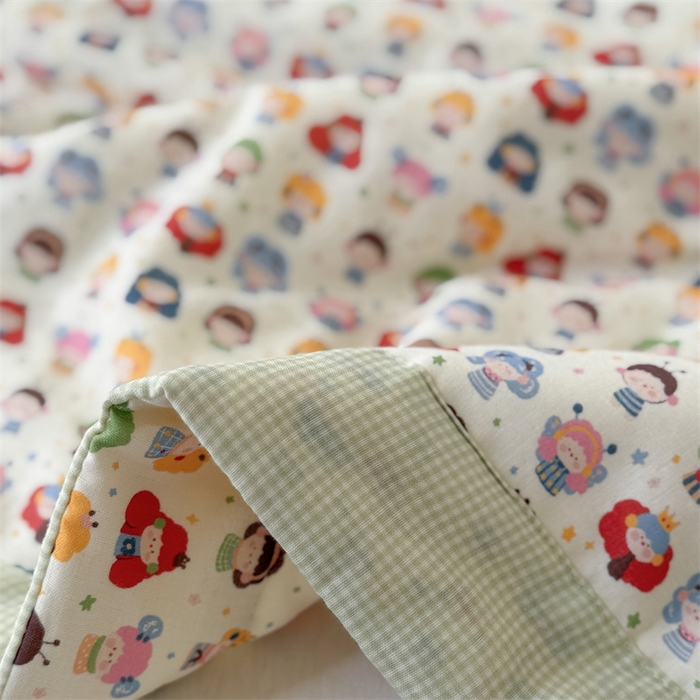 91家纺网 家纺一手货源 找家纺 暖生活 2026新款A类母婴级全棉双层纱夏被 彩豆乐园