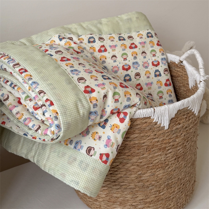 暖生活 2026新款A类母婴级全棉双层纱夏被 彩豆乐园