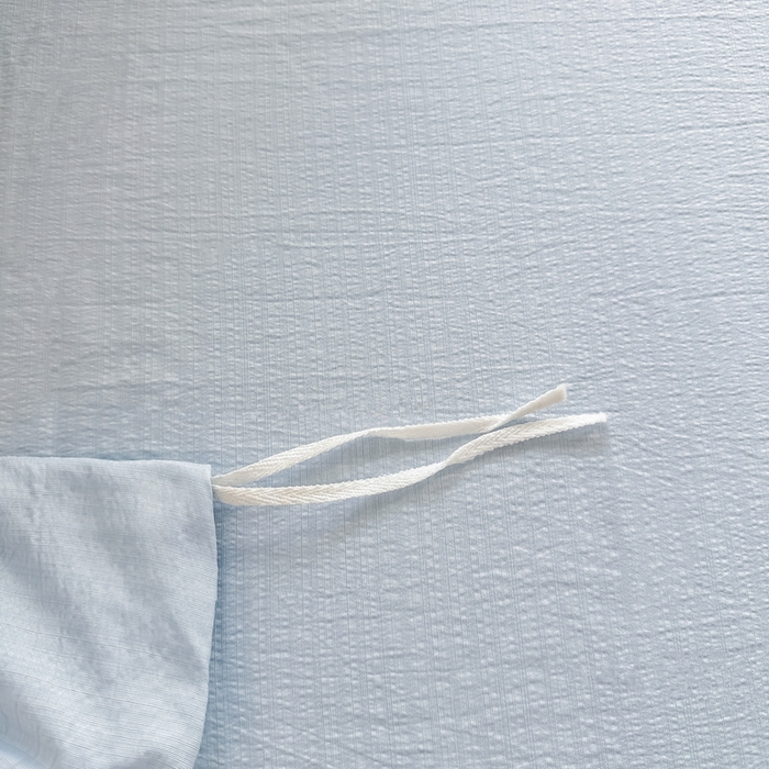 91家纺网 家纺一手货源 找家纺 侯先生家纺新款直播爆款云感双层纱皱皱纱四件套小清新水洗棉床笠 蓝波点