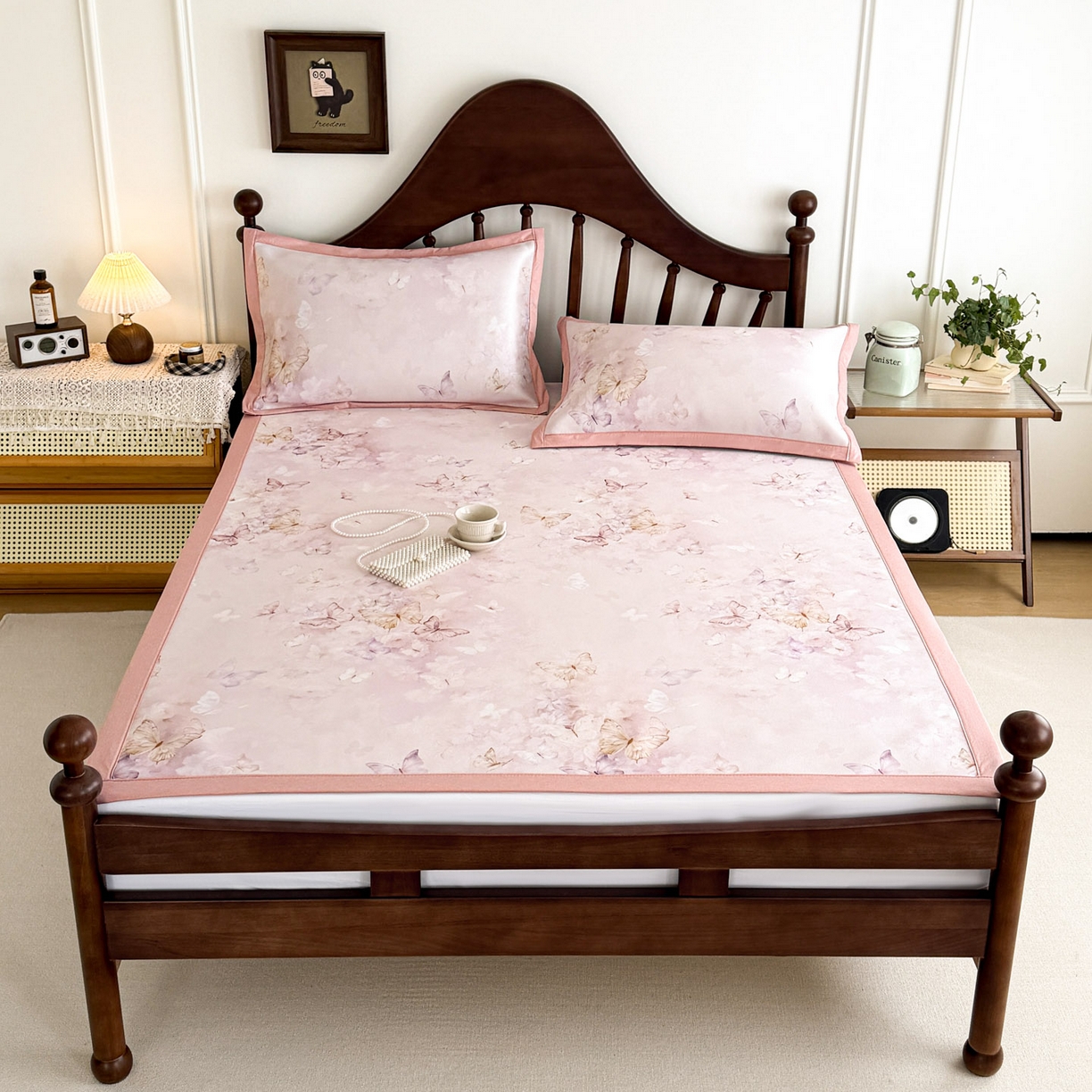 91家纺网 家纺一手货源 找家纺 （总）倾慕家纺 2026新款A类数码印花冰泉丝凉席