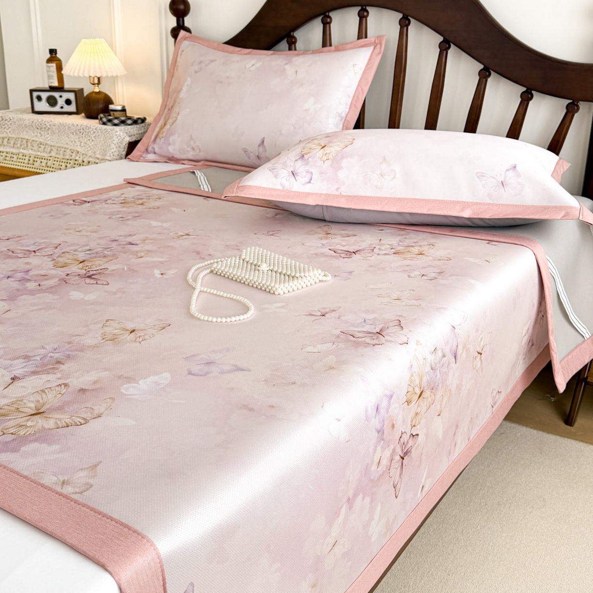 91家纺网 家纺一手货源 找家纺 （总）倾慕家纺 2026新款A类数码印花冰泉丝凉席