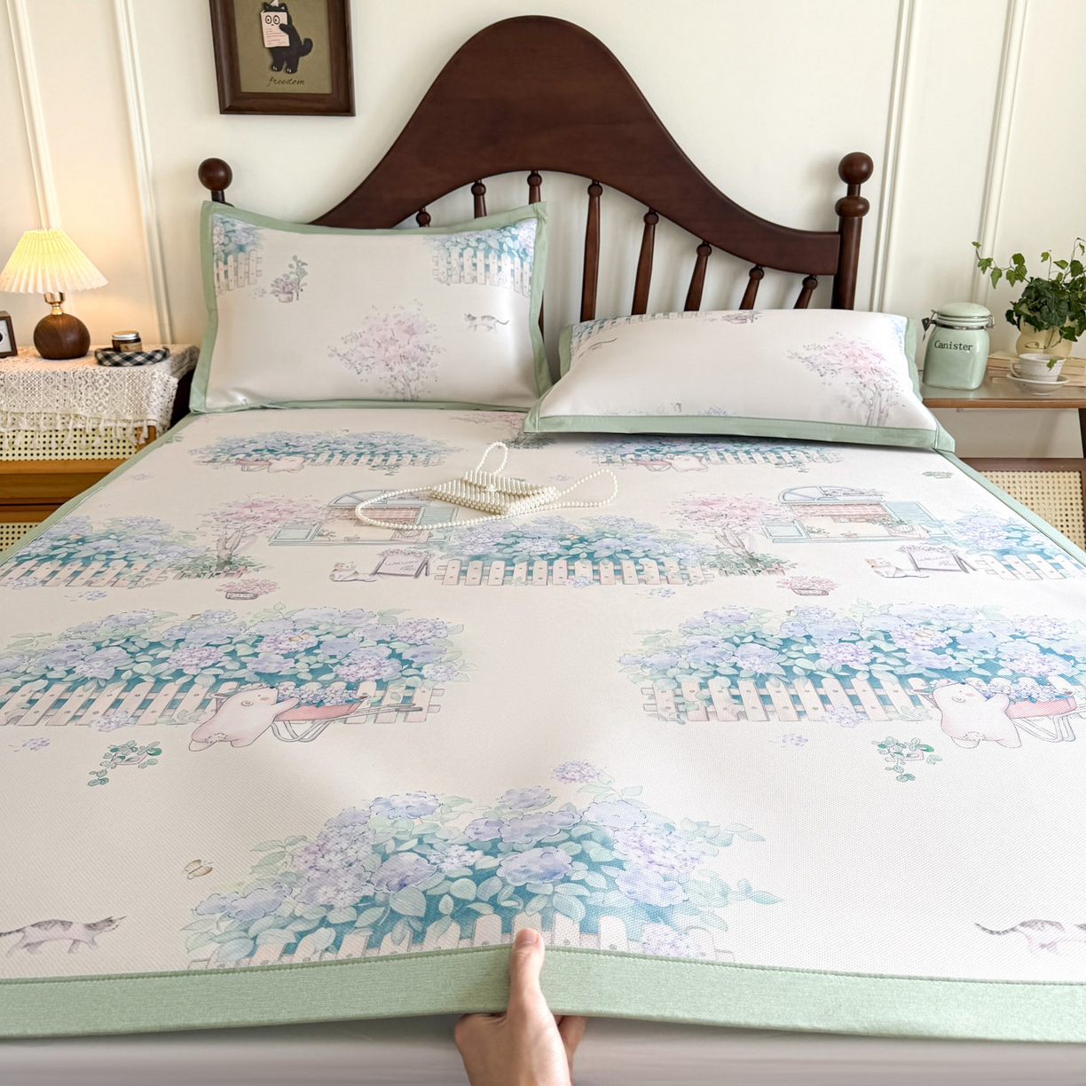 91家纺网 家纺一手货源 找家纺 （总）倾慕家纺 2026新款A类数码印花冰泉丝凉席