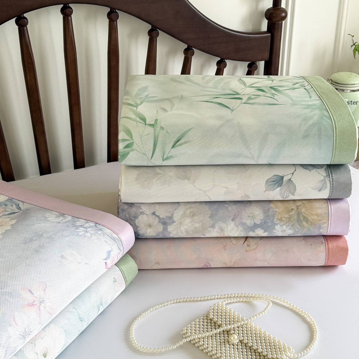 91家纺网 家纺一手货源 找家纺 （总）倾慕家纺 2026新款A类数码印花冰泉丝凉席