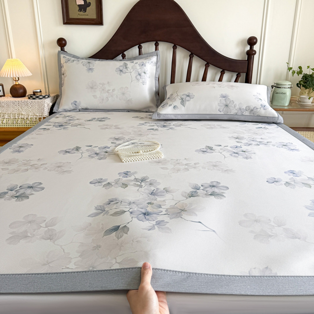 91家纺网 家纺一手货源 找家纺 （总）倾慕家纺 2026新款A类数码印花冰泉丝凉席