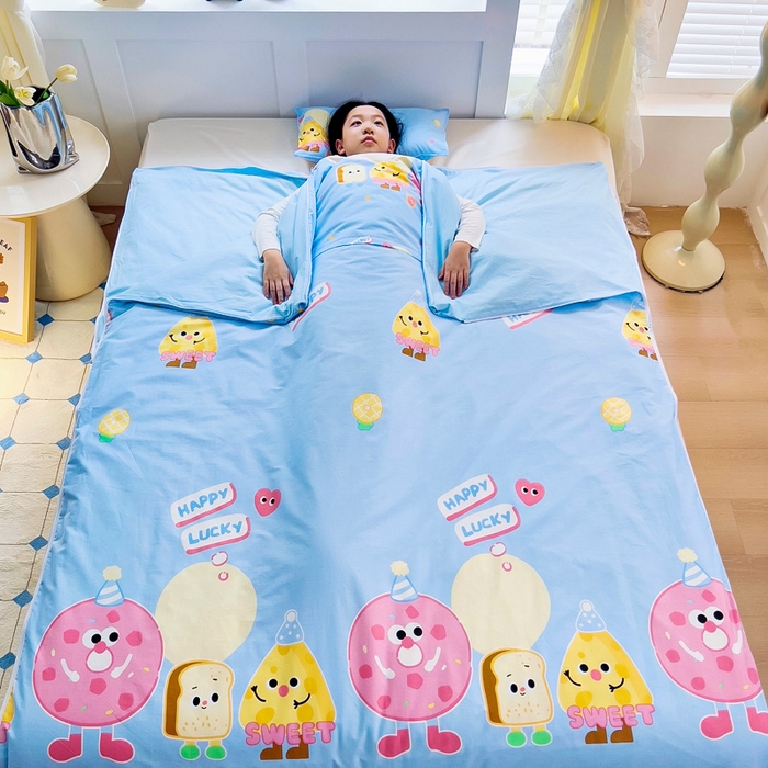 萌朵防踢被 2025新款纯棉儿童防踢被儿童睡袋（棉花被芯） 甜甜圈