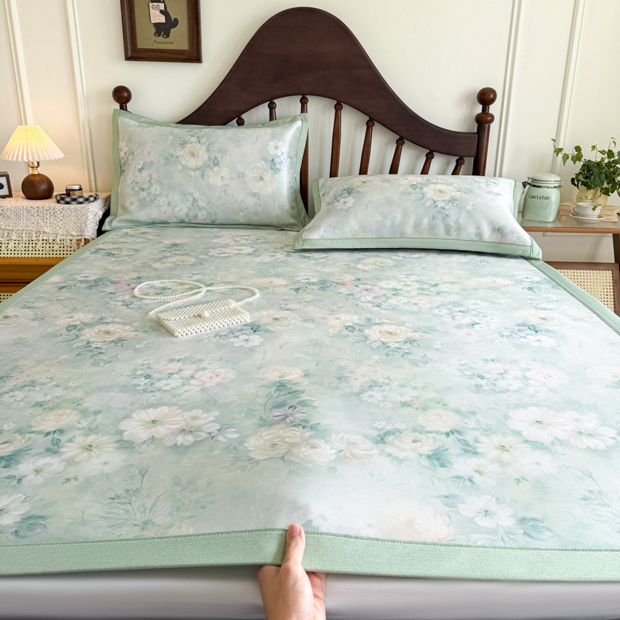 91家纺网 家纺一手货源 找家纺 （总）倾慕家纺 2026新款A类数码印花冰泉丝凉席