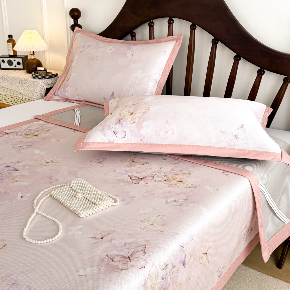 91家纺网 家纺一手货源 找家纺 （总）倾慕家纺 2026新款A类数码印花冰泉丝凉席