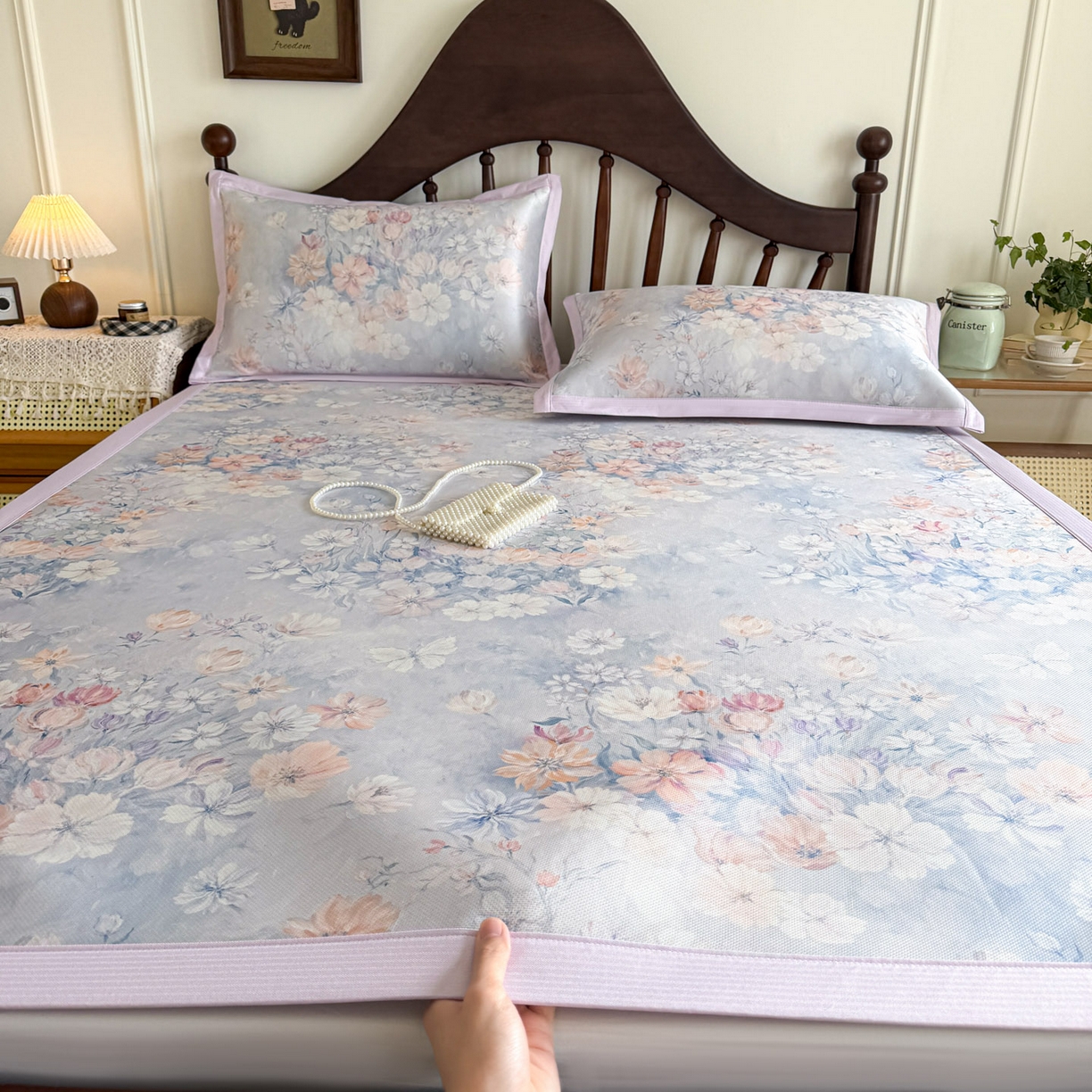 91家纺网 家纺一手货源 找家纺 （总）倾慕家纺 2026新款A类数码印花冰泉丝凉席