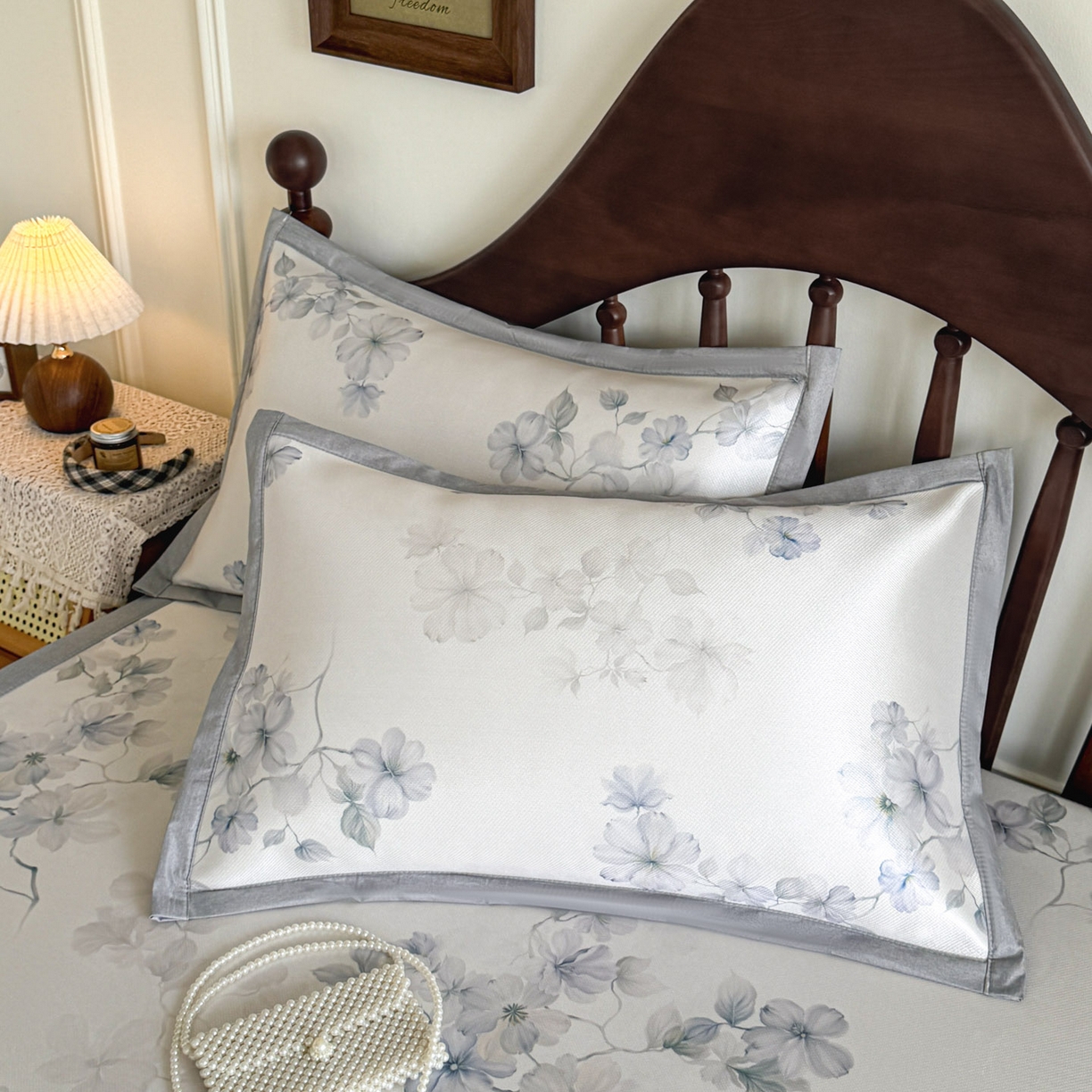 91家纺网 家纺一手货源 找家纺 倾慕家纺 2026新款A类数码印花冰泉丝凉席 素情