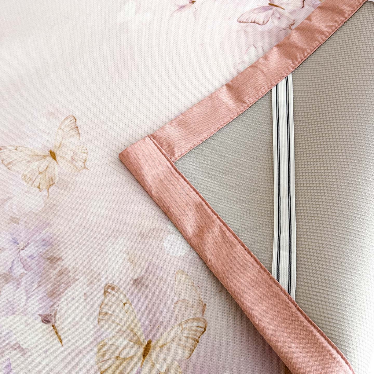 91家纺网 家纺一手货源 找家纺 倾慕家纺 2026新款A类数码印花冰泉丝凉席 蝴蝶之舞粉