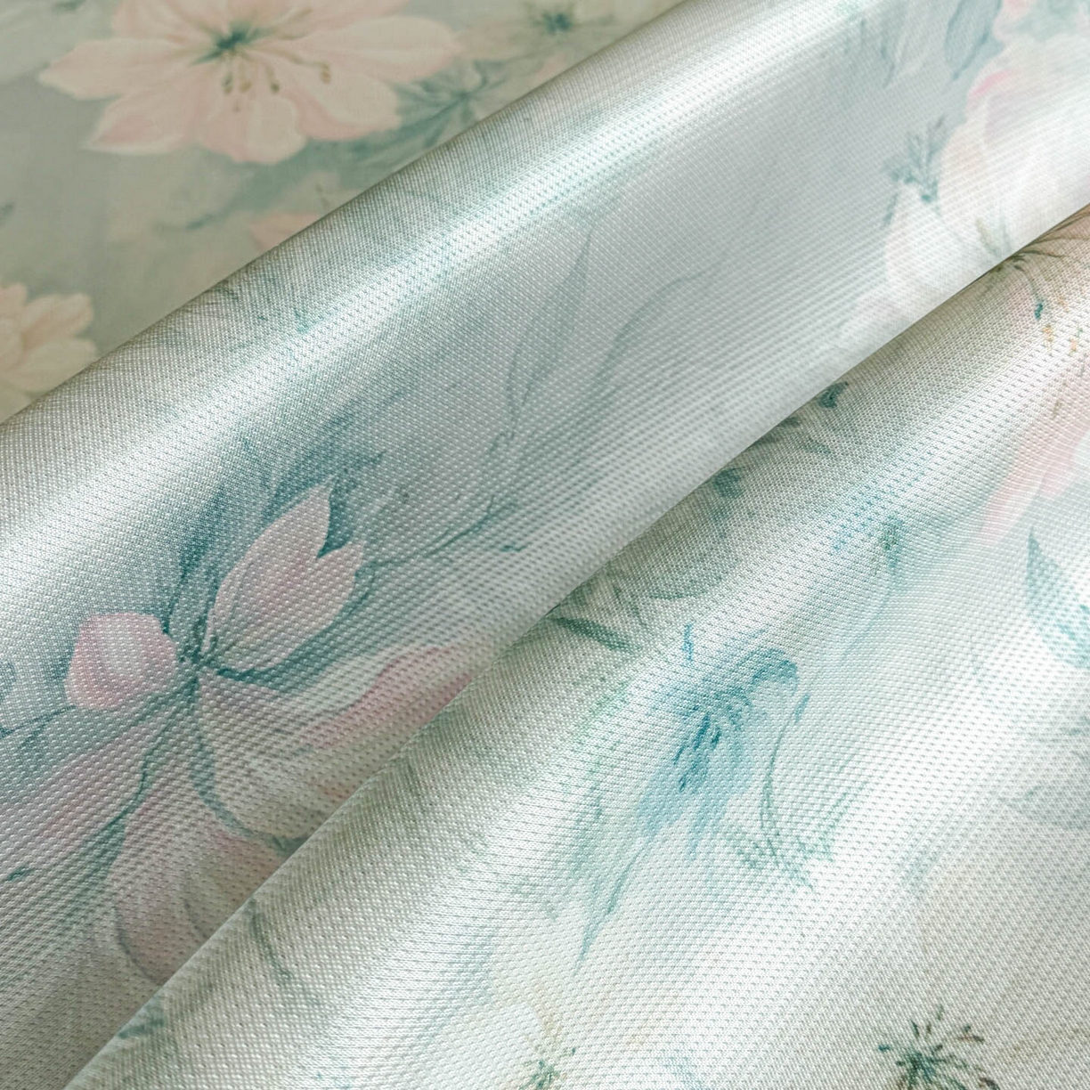 91家纺网 家纺一手货源 找家纺 倾慕家纺 2026新款A类数码印花冰泉丝凉席 水墨江南绿