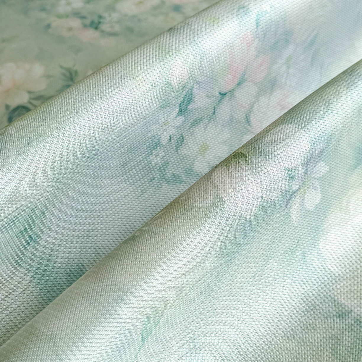 91家纺网 家纺一手货源 找家纺 倾慕家纺 2026新款A类数码印花冰泉丝凉席 花艺绿