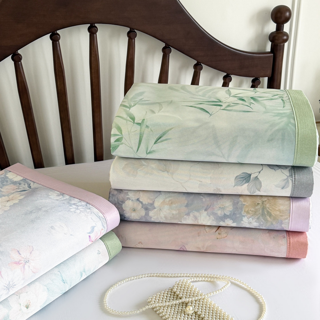 91家纺网 家纺一手货源 找家纺 倾慕家纺 2026新款A类数码印花冰泉丝凉席 组合