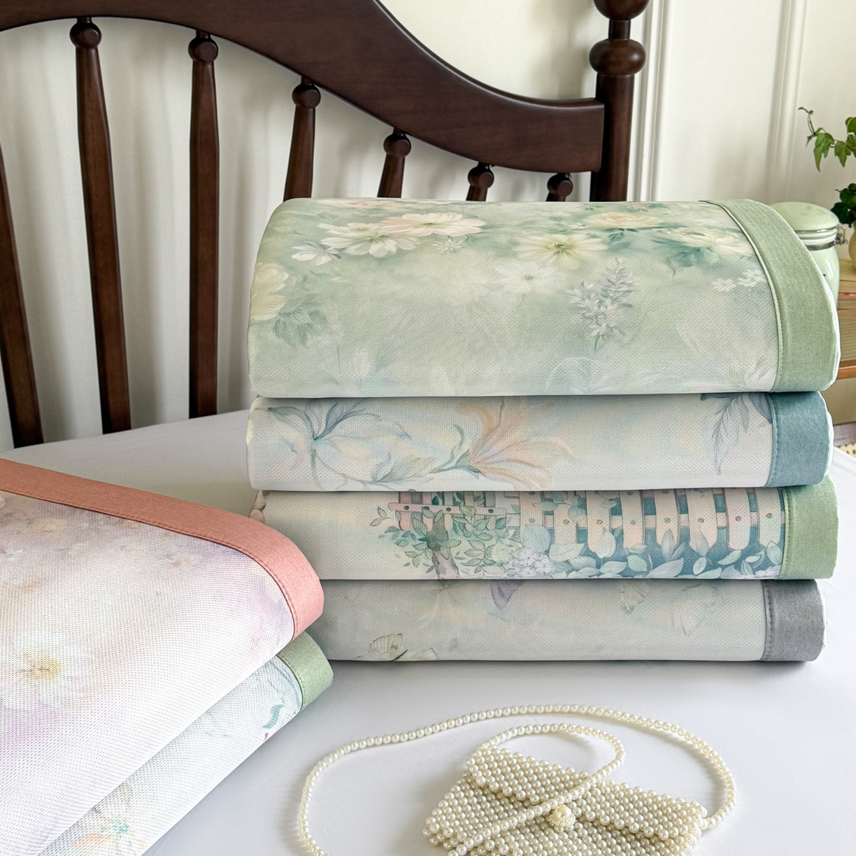 91家纺网 家纺一手货源 找家纺 倾慕家纺 2026新款A类数码印花冰泉丝凉席 组合