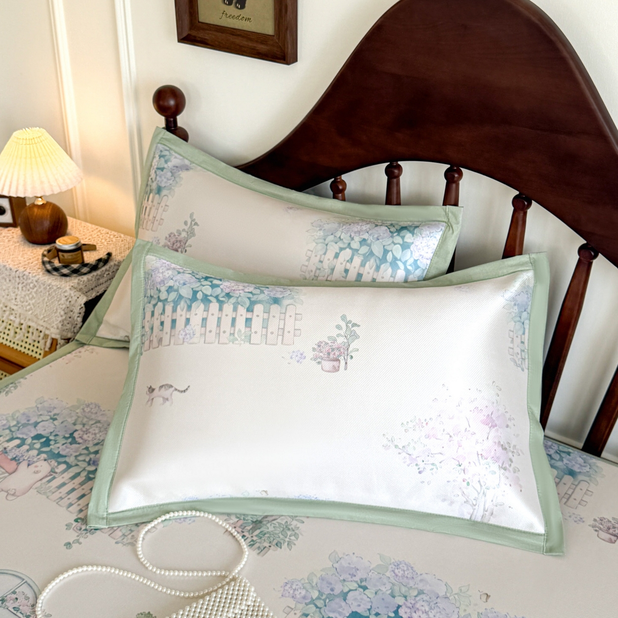 91家纺网 家纺一手货源 找家纺 倾慕家纺 2026新款A类数码印花冰泉丝凉席 鲜花小镇