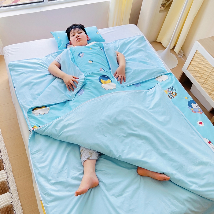 91家纺网 家纺一手货源 找家纺 萌朵防踢被 2025新款纯棉儿童防踢被儿童睡袋（棉花被芯） 星空兔