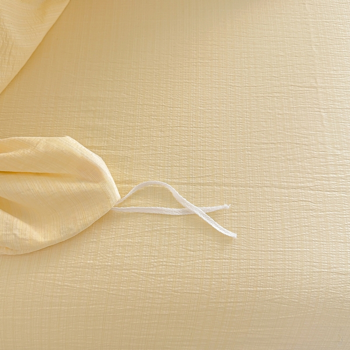 91家纺网 家纺一手货源 找家纺 侯先生家纺新款直播爆款云感双层纱皱皱纱四件套小清新水洗棉床笠 梨花落