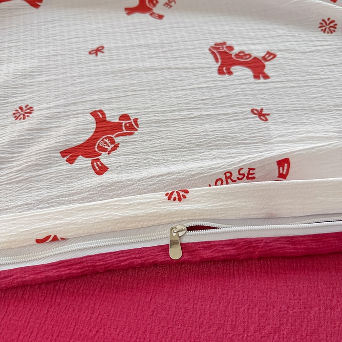 91家纺网 家纺一手货源 找家纺 侯先生家纺新款直播爆款云感双层纱皱皱纱四件套小清新水洗棉床笠 马上有钱