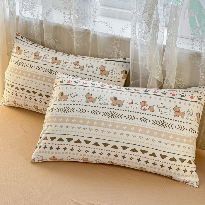 91家纺网 家纺一手货源 找家纺 侯先生家纺新款直播爆款云感双层纱皱皱纱四件套小清新水洗棉床笠 派对狗