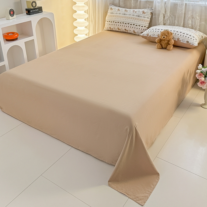 91家纺网 家纺一手货源 找家纺 侯先生家纺新款直播爆款云感双层纱皱皱纱四件套小清新水洗棉床笠 派对狗