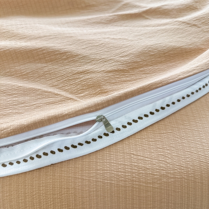 91家纺网 家纺一手货源 找家纺 侯先生家纺新款直播爆款云感双层纱皱皱纱四件套小清新水洗棉床笠 派对狗