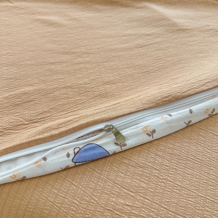 91家纺网 家纺一手货源 找家纺 侯先生家纺新款直播爆款云感双层纱皱皱纱四件套小清新水洗棉床笠 甜梦森林