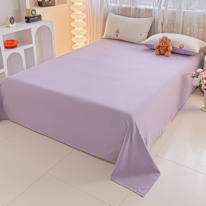 91家纺网 家纺一手货源 找家纺 侯先生家纺新款直播爆款云感双层纱皱皱纱四件套小清新水洗棉床笠 小花萝莉