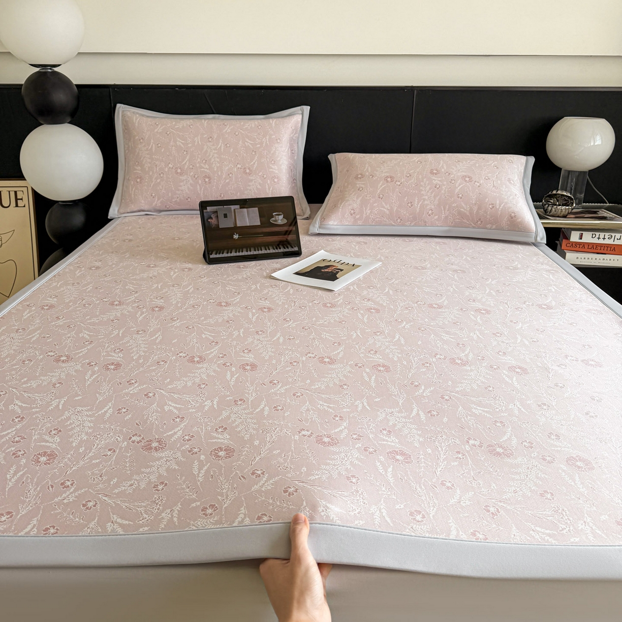 91家纺网 家纺一手货源 找家纺 （总）倾慕家纺 2026新款PE40肌理提花贴标席子凉席-床席款