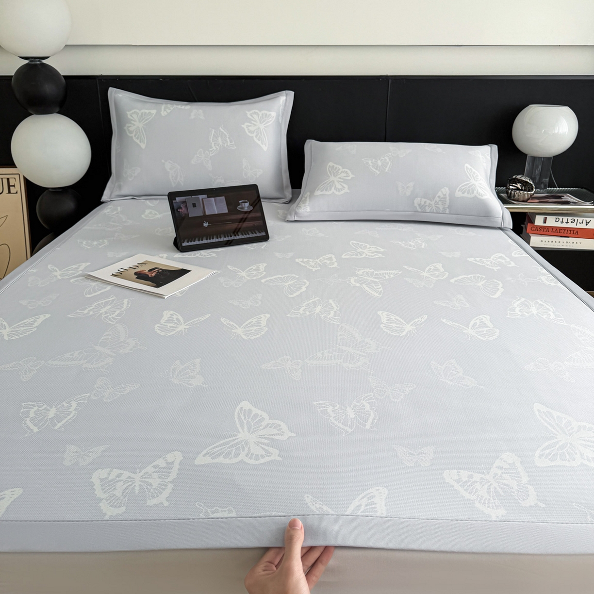 91家纺网 家纺一手货源 找家纺 （总）倾慕家纺 2026新款PE50提花凉感冰丝凉席